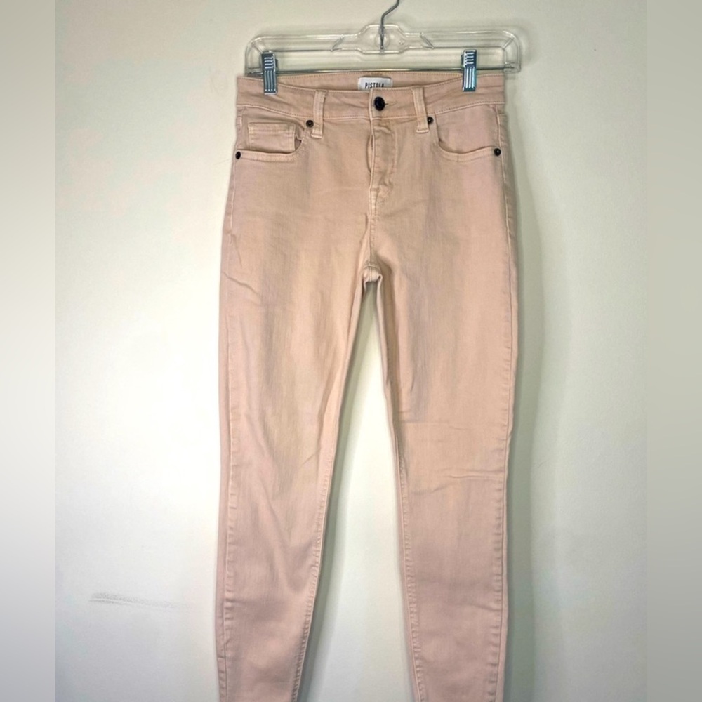 Pistola Pink Skinny Jeans with Raw Hem